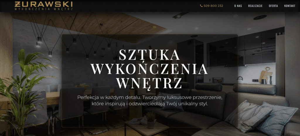 Screen przedstawiający stronę www stworzoną przez GRT Digital Presence